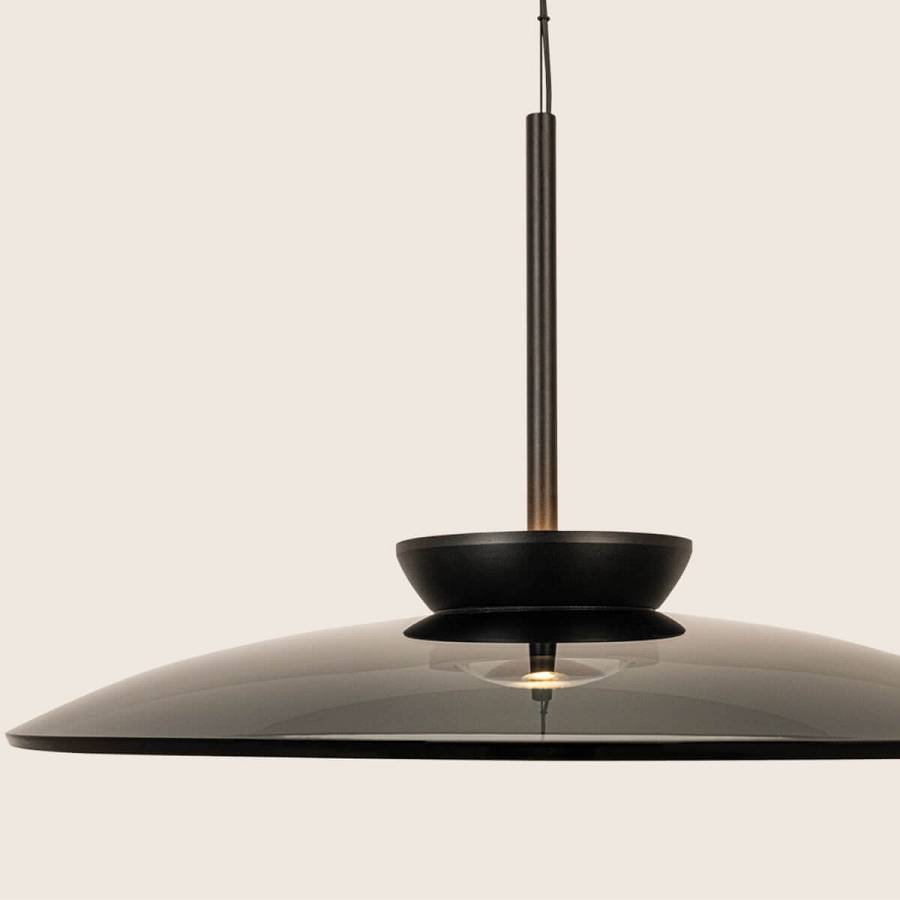PENDANT LED LIGHT 31W 2700K-3000K TRIAC BLACK MATT - SMOKED GLASS