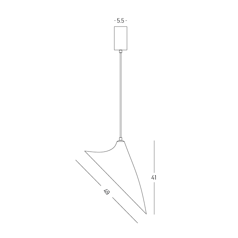 PENDANT LIGHT 1xE27 MAX 15W MULBERRY SILK - METAL BLACK