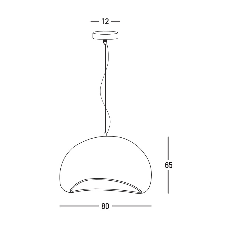 PENDANT LAMP E27 MAX 15W FIBERGLASS D:80 CM