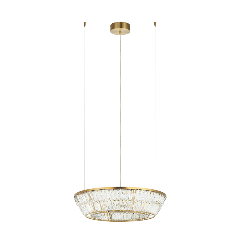 PENDANT LED LIGHT 38W  3000K METAL-CRYSTAL ANTIQUE BRASS