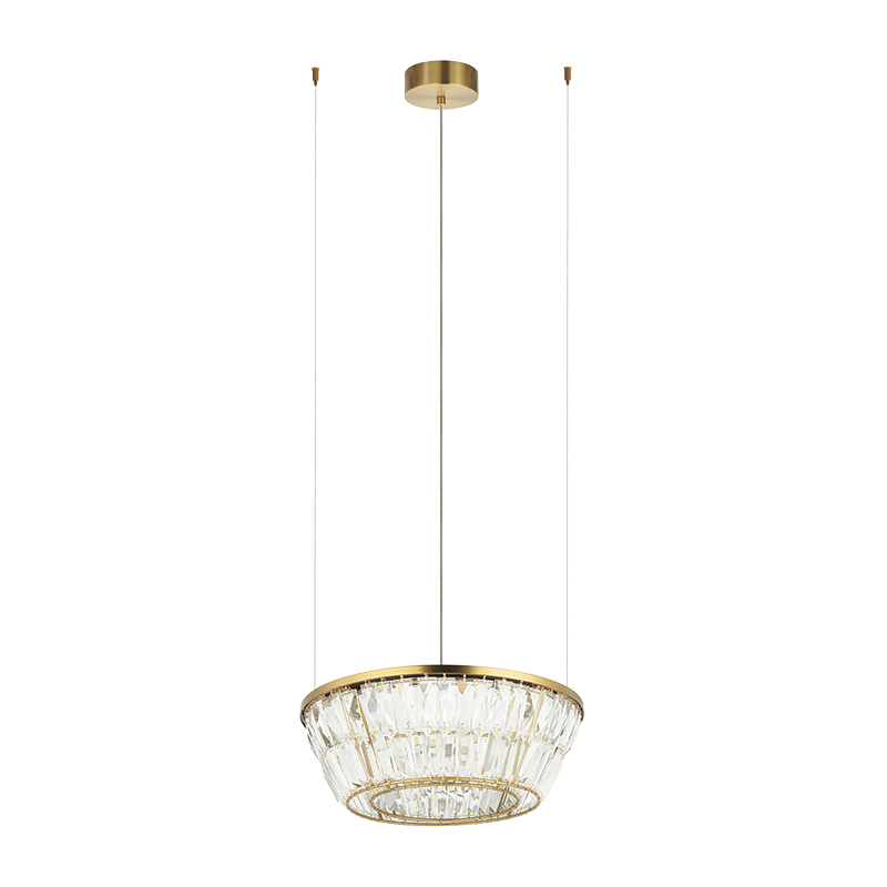 PENDANT LED LIGHT 27W 3000K  METAL-CRYSTAL ANTIQUE BRASS