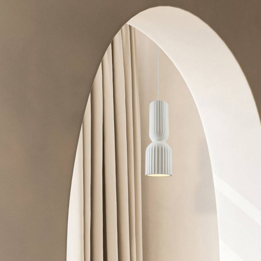 PENDANT LIGHT 1xE27 LED MAX 11W WHITE - CLAY - METAL