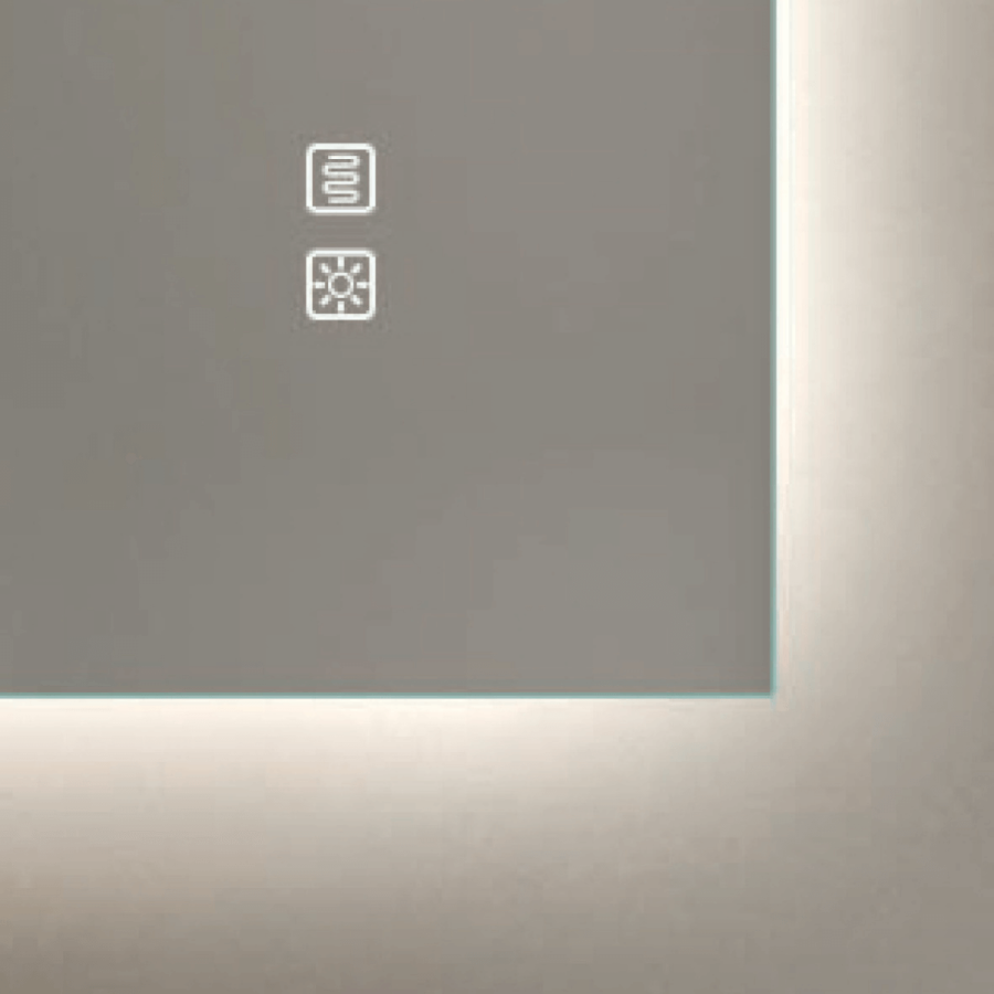 MIRROR WITH LED LIGHT 20W 3000K-4000K RECTANGLE BACK LIGHT TOUCH DIMMING & ANTIFOG SWITCHES IP44