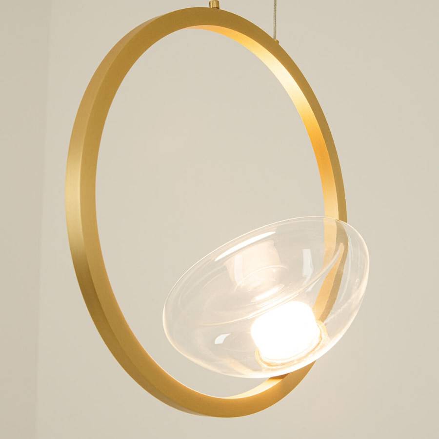 PENDANT LED LIGHT 7W 3000K ALUMINIUM-GLASS GOLD