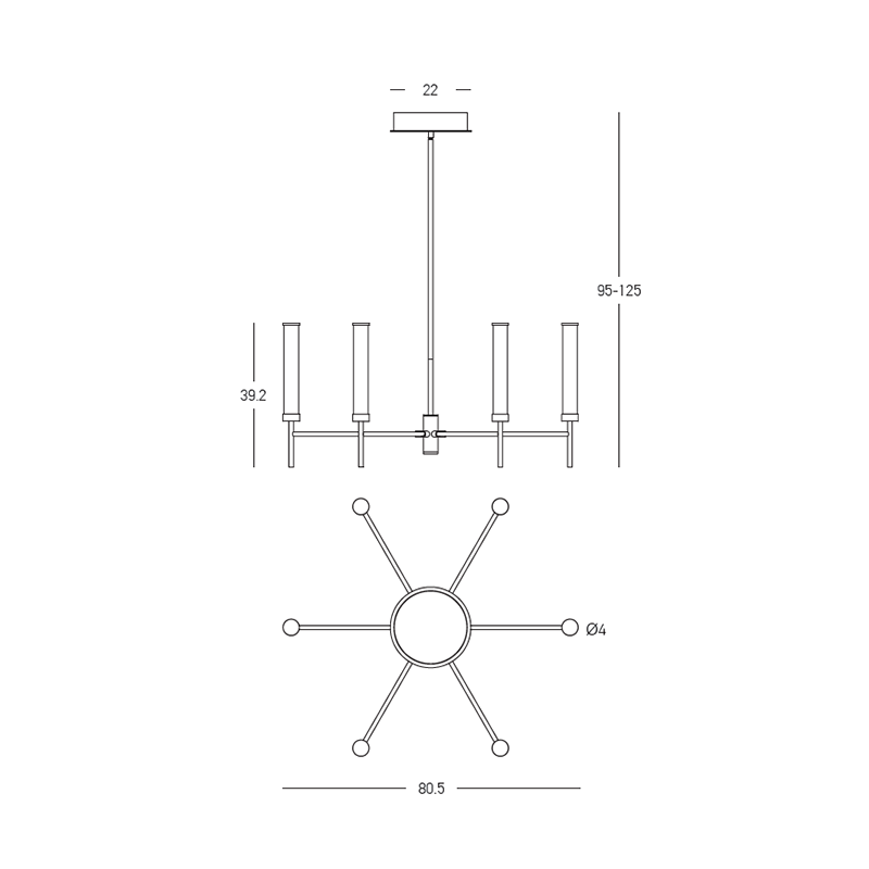 PENDANT LED LIGHT 46W 3000K TRIAC BRUSHED GOLD