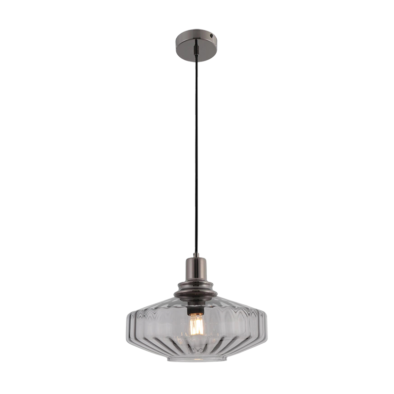 PENDANT LIGHT E27 MAX 40W METAL-GLASS ANODISED DARK GREY