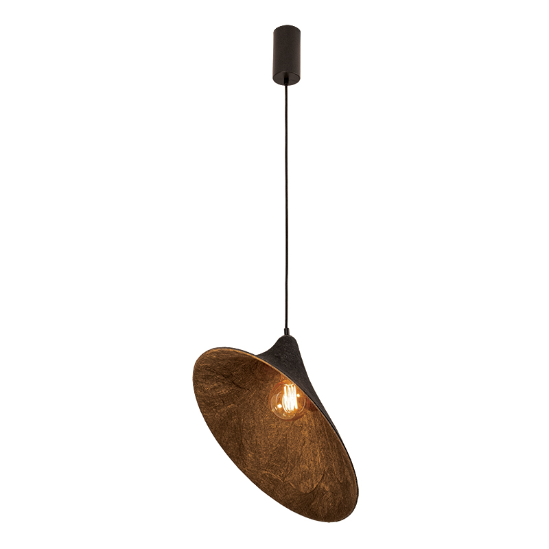 PENDANT LIGHT 1xE27 MAX 15W MULBERRY SILK - METAL BLACK