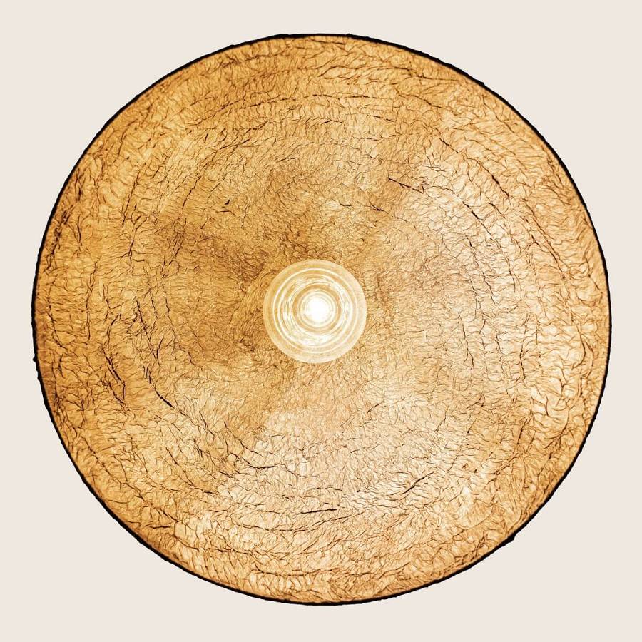 PENDANT LIGHT 1xE27 MAX 15W METAL - PAPER PULP - MULBERRY SILK BLACK