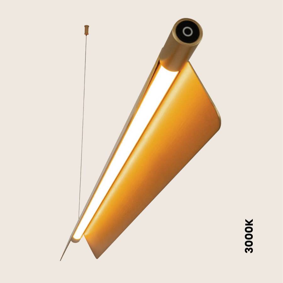 PENDANT LED LIGHT 22W 3000K-4000K-5700K BRUSHED GOLD MOVABLE LIGHT DEFLECTORS