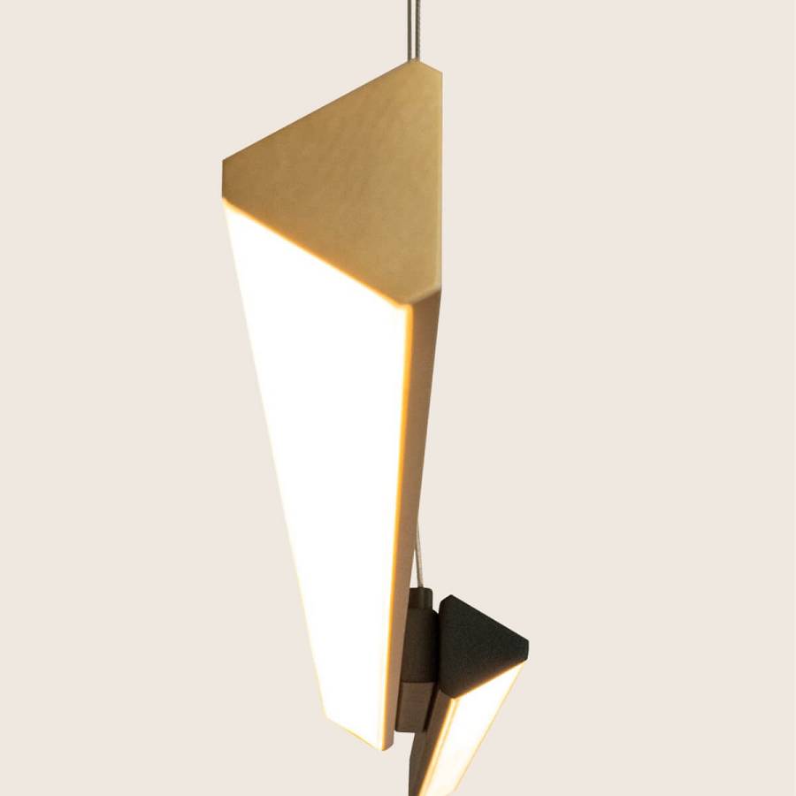 PENDANT LED LINE LIGHT 44W 3000K TRIAC SANDY BLACK - BRASS