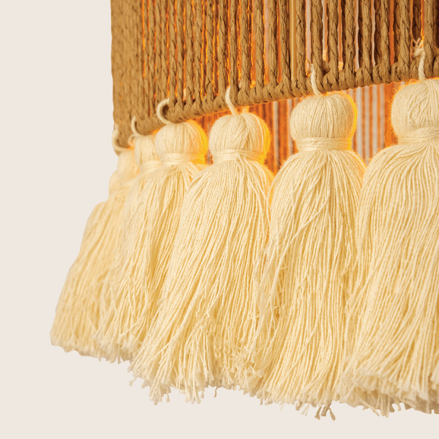 PENDANT LIGHT 1xE27 MAX 40W BROWN BEIGE METAL - NATURAL PAPER ROPE