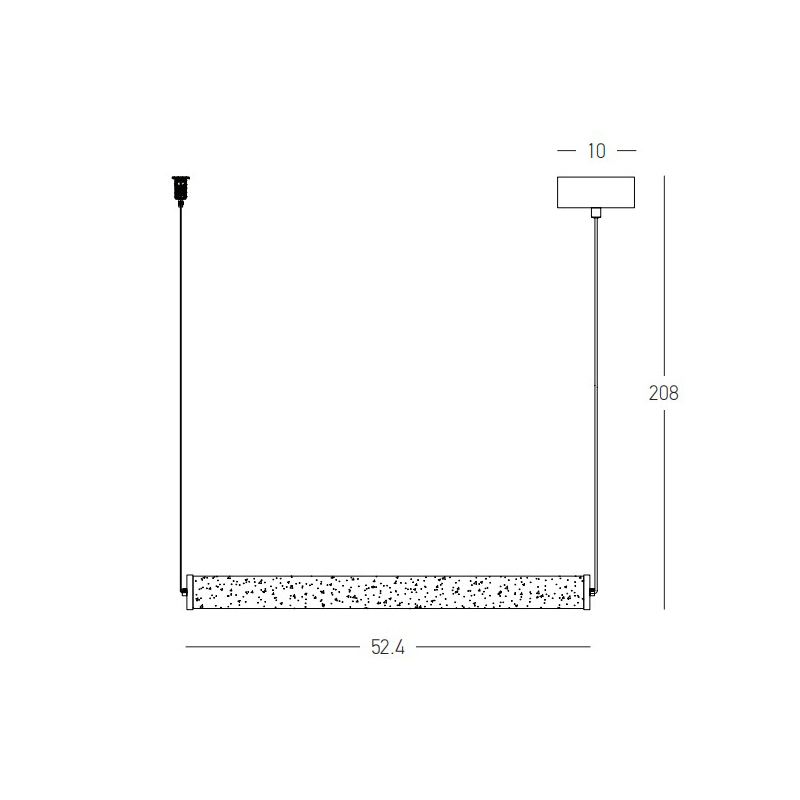 PENDANT LED LINE LIGHT 20W 3000K TRIAC SANDY BLACK - ALABASTER
