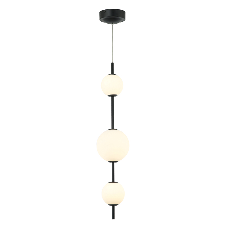 LED PENDANT LIGHT 13W  3000K GLASS &METAL  WHITE-BLACK