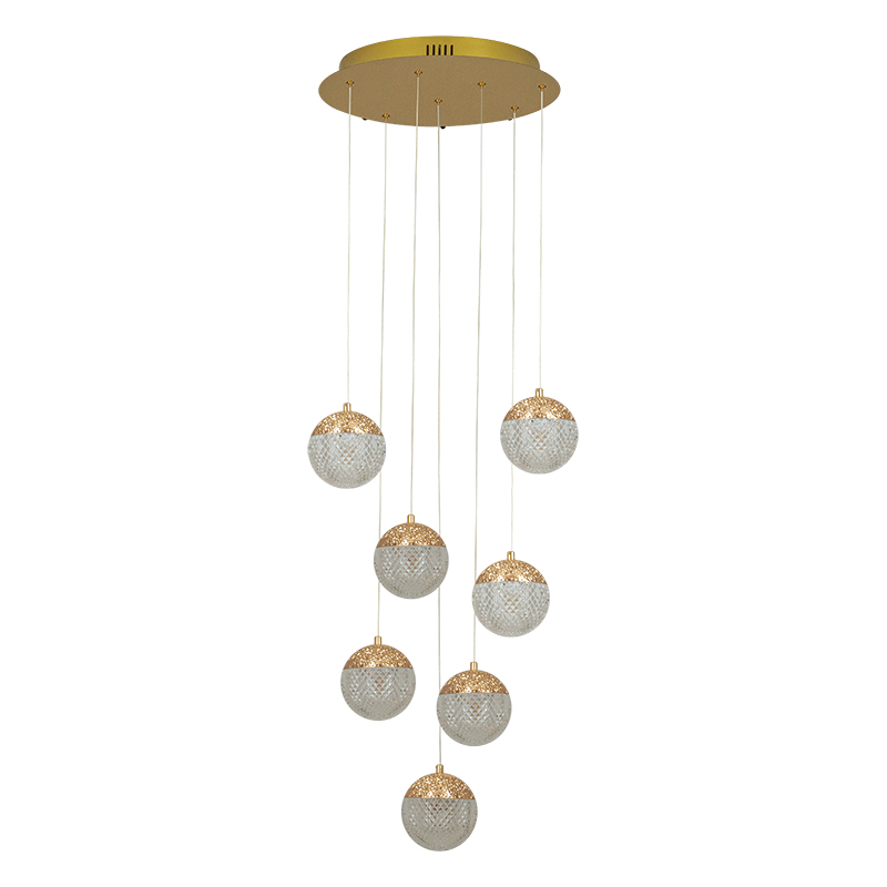 PENDANT LED LIGHT 52W 3000K TRIAC GOLD ALUMINIUM - ACRYLIC