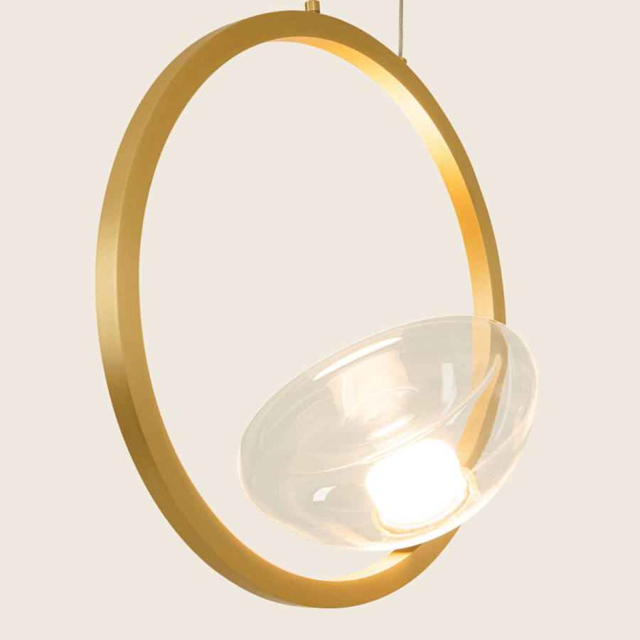 PENDANT LED LIGHT 7W 3000K ALUMINIUM-GLASS GOLD