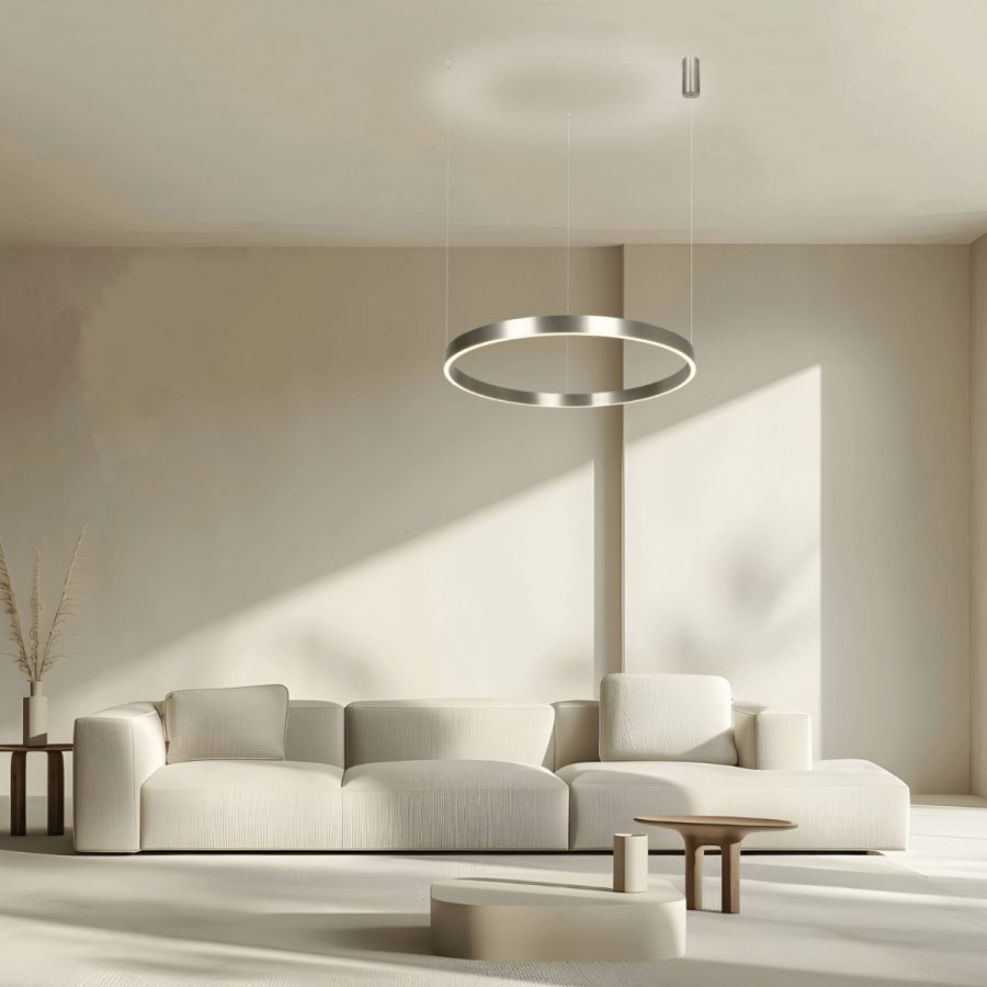 PENDANT LED LIGHT UP-DOWN 70W 3000K ELECTROPLATE BRUSHED NICKEL ALUMINIUM - ACRYLIC