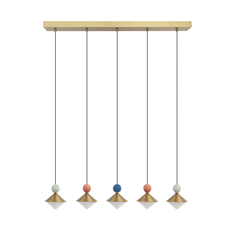 PENDANT LED LINE LIGHT 32W 3000K CERAMIC - METAL - GLASS, BRASS