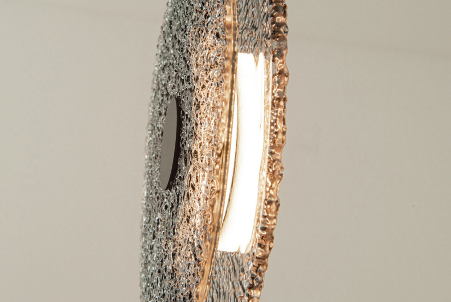 PENDANT LED LIGHT 8W 3000K METAL-GLASS, BLACK-SMOKED GREY