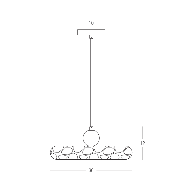 PENDANT LED LIGHT 22W 3000K NATURAL STONE - BROWN WOOD