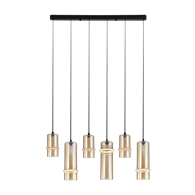 PENDANT LED  LINE LIGHT 26W 3000K SANDY BLACK - CHAMPAGNE GLASS