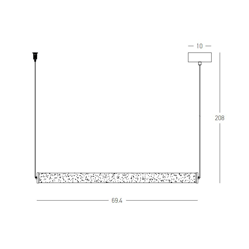 PENDANT LED LINE LIGHT 23W 3000K TRIAC SANDY BLACK - ALABASTER