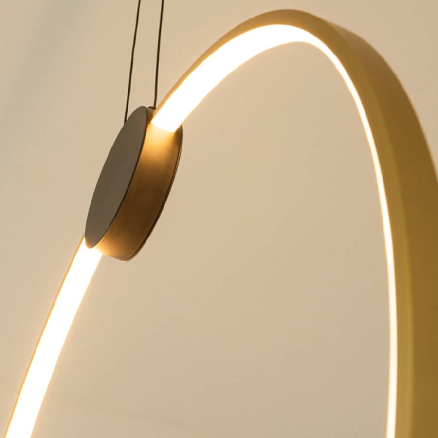 PENDANT LED LIGHT 24W 3000K ALUMINIUM-SILICON,BLACK-GOLD RING