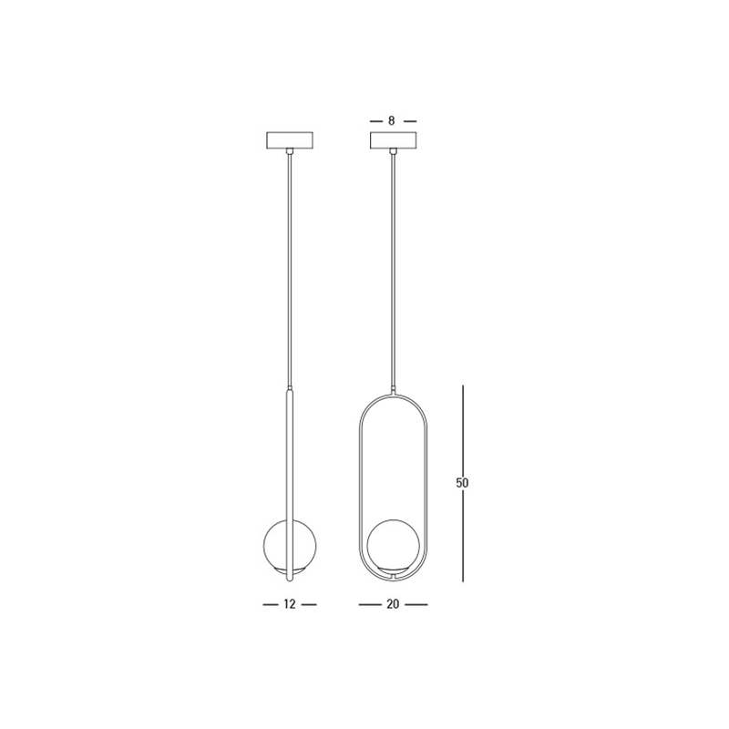 PENDANT LAMP G9 MAX 7W METAL GOLD