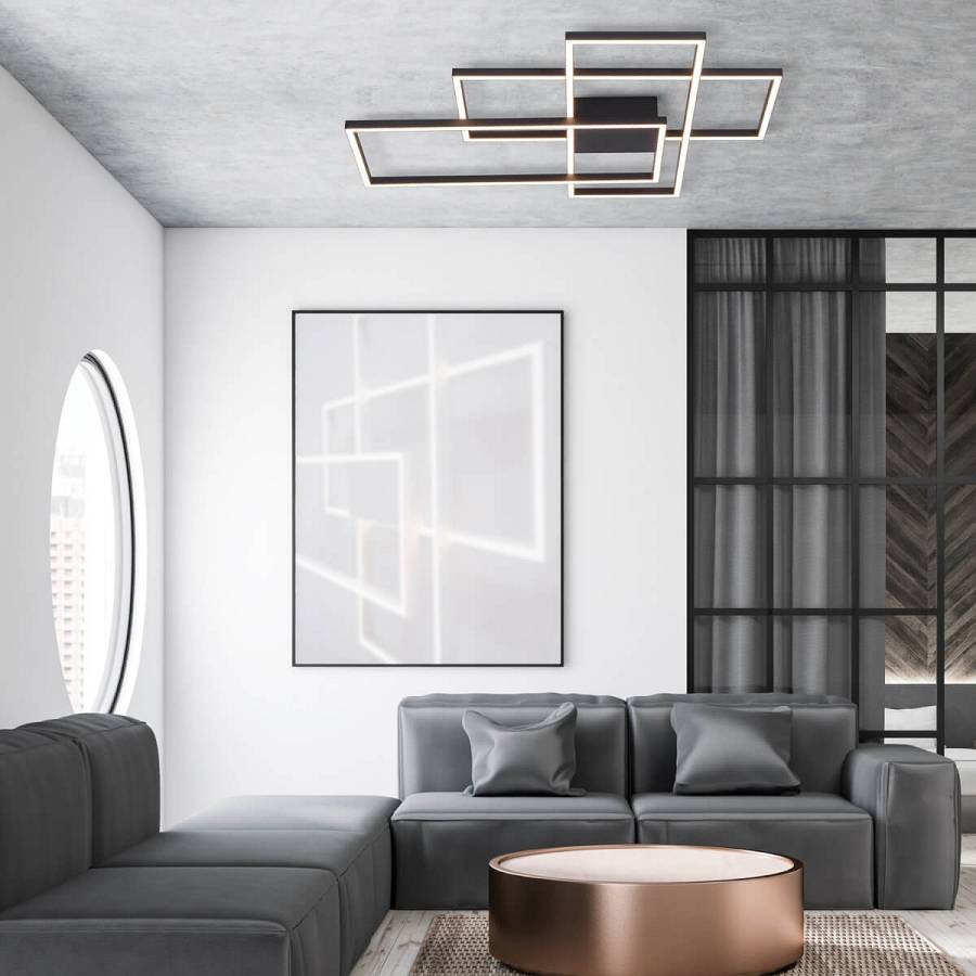 CEILING LIGHT 52W 3000K ALUMINIUM& ACRYLIC  SANDY BLACK