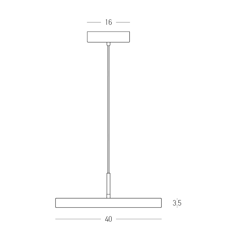 PENDANT LED LIGHT 17W 3000K BLACK MATT - BRUSHED BRASS