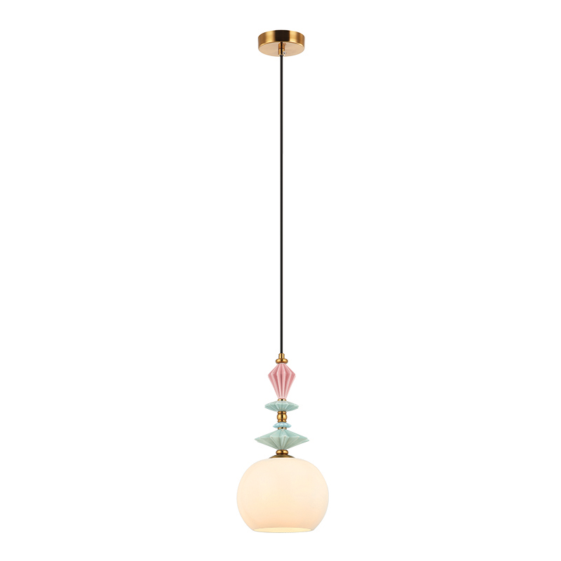 PENDANT LIGHT 1XE27 MAX 40W OPAL WHITE GLASS & CERAMICS