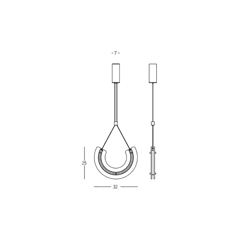 PENDANT LED LIGHT 11W 3000K  ALUMINIUM-GLASS  GOLD