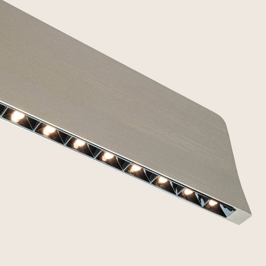 PENDANT LED LINE LIGHT 40W 3000K TRIAC BRUSHED GREY -ALUMINIUM - BLACK METAL