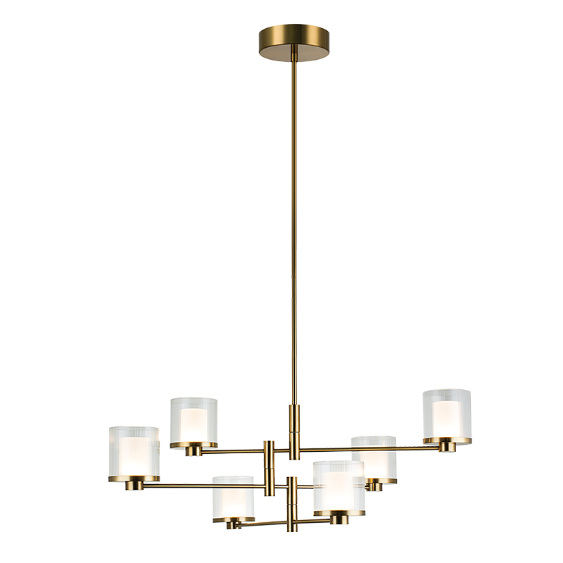 PENDANT LED LIGHT 42W 3000K METAL-GLASS GOLD