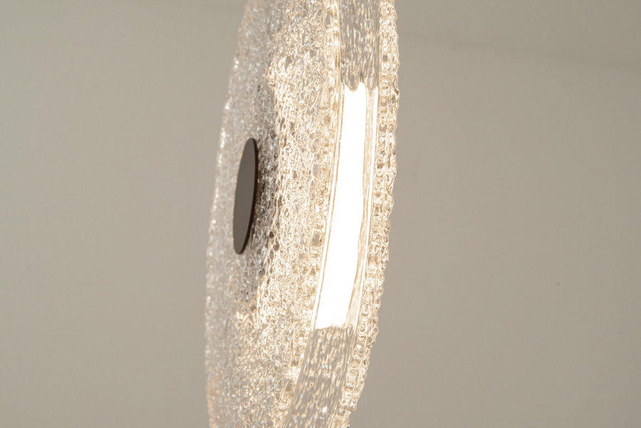 PENDANT LED LIGHT 8W 3000K METAL-GLASS, BLACK-CLEAR GLASS