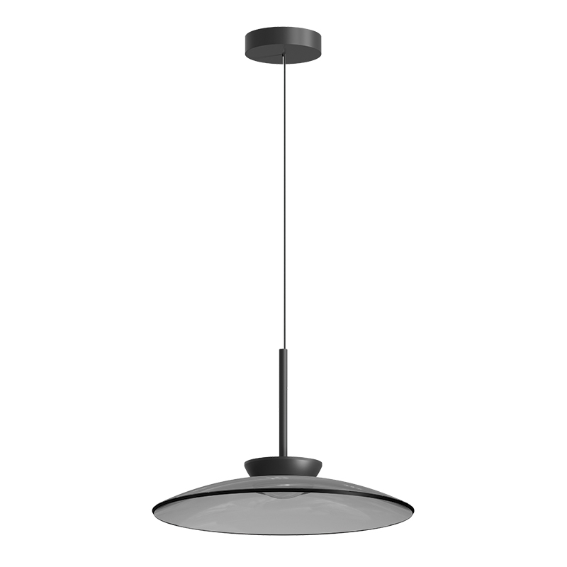 PENDANT LED LIGHT 31W 2700K-3000K TRIAC BLACK MATT - SMOKED GLASS