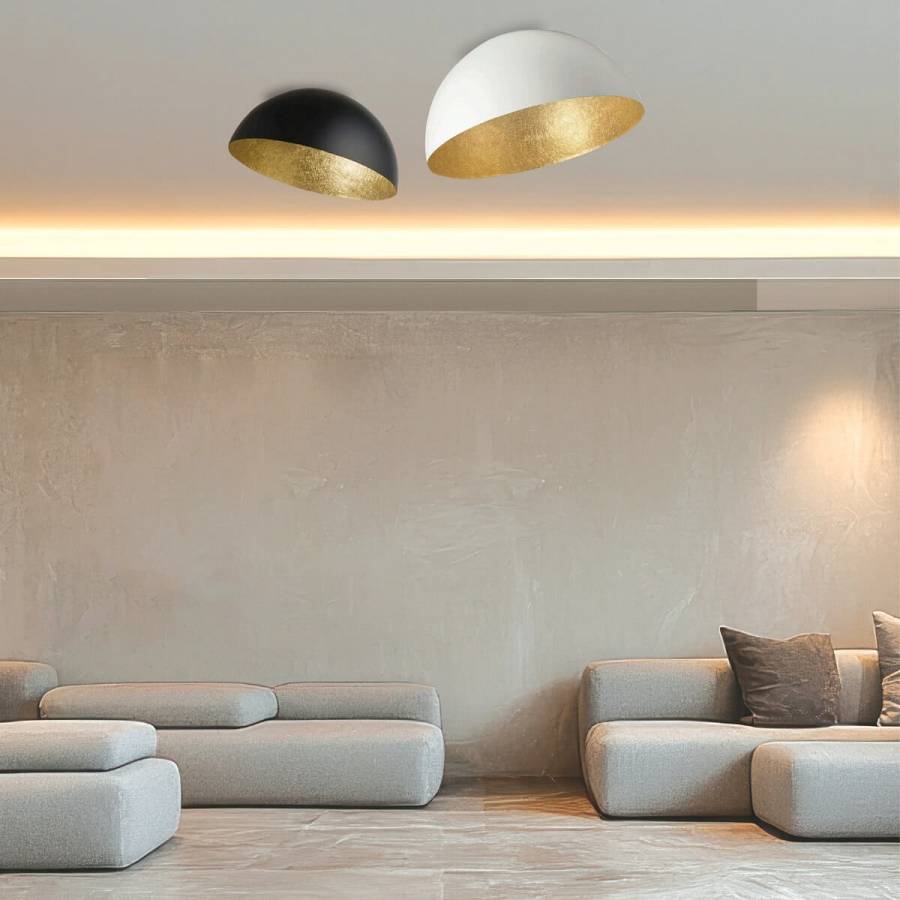 CEILING LAMP E27 MAX 40W METAL BLACK-GOLDEN LEAF