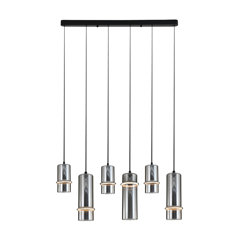 PENDANT LED LINE LIGHT 26W 3000K SANDY BLACK - SMOKED GLASS