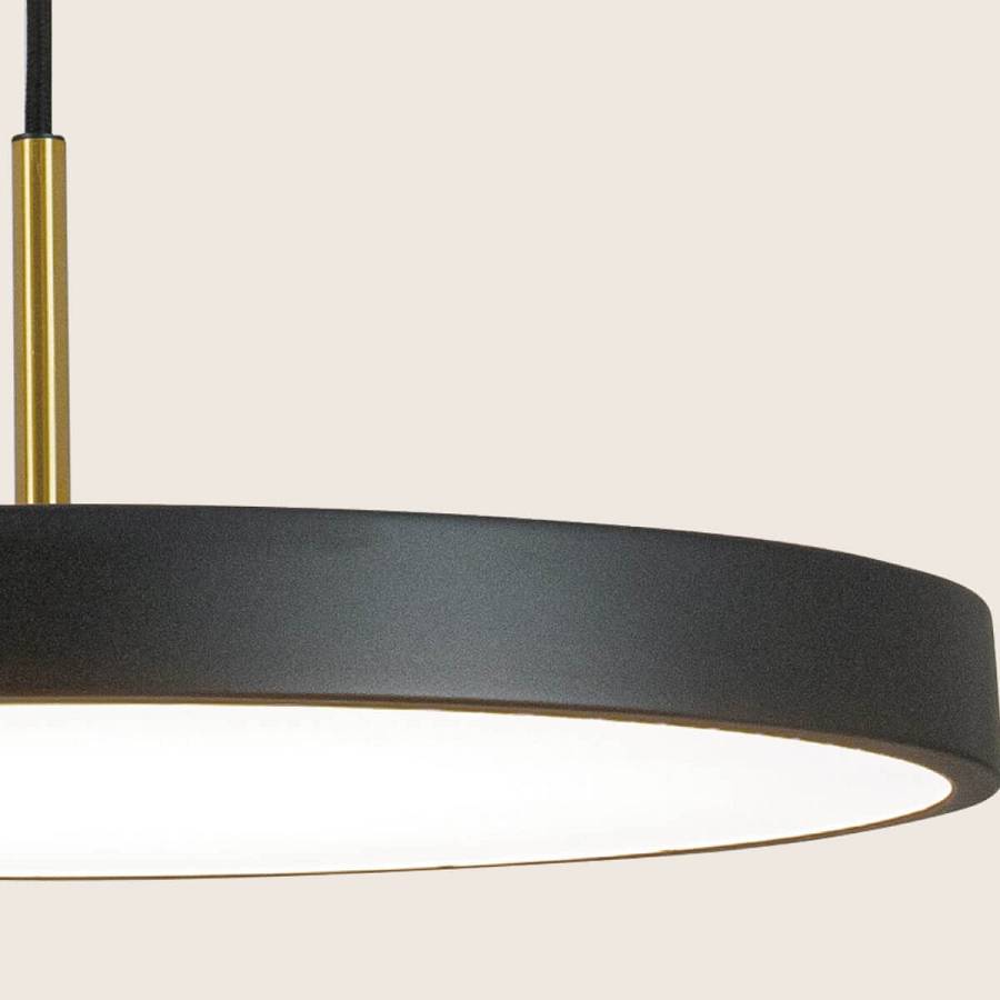 PENDANT LED LIGHT 17W 3000K BLACK MATT - BRUSHED BRASS