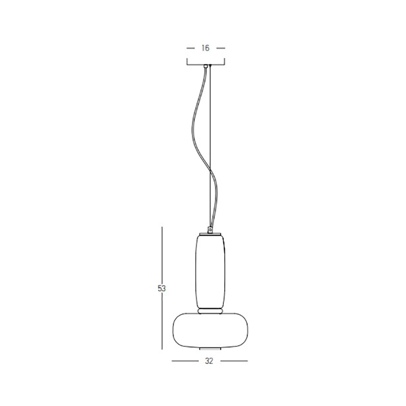 PENDANT LED LIGHT 23W 3000K METAL-SMOKED & OPAL GLASS , BLACK