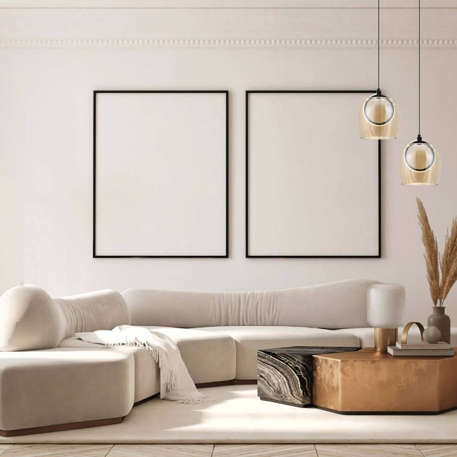 PENDANT LED LIGHT 6W 3000K METAL-SILICON-GLASS,BLACK-CHAMPAGNE