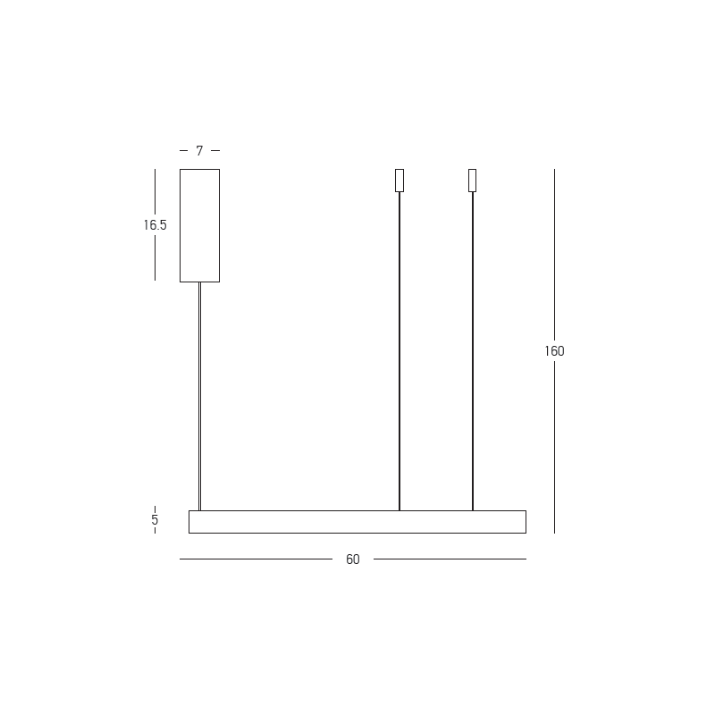 PENDANT LED LIGHT UP-DOWN 59W 3000K ELECTROPLATE BRUSHED COFFEE ALUMINIUM - ACRYLIC