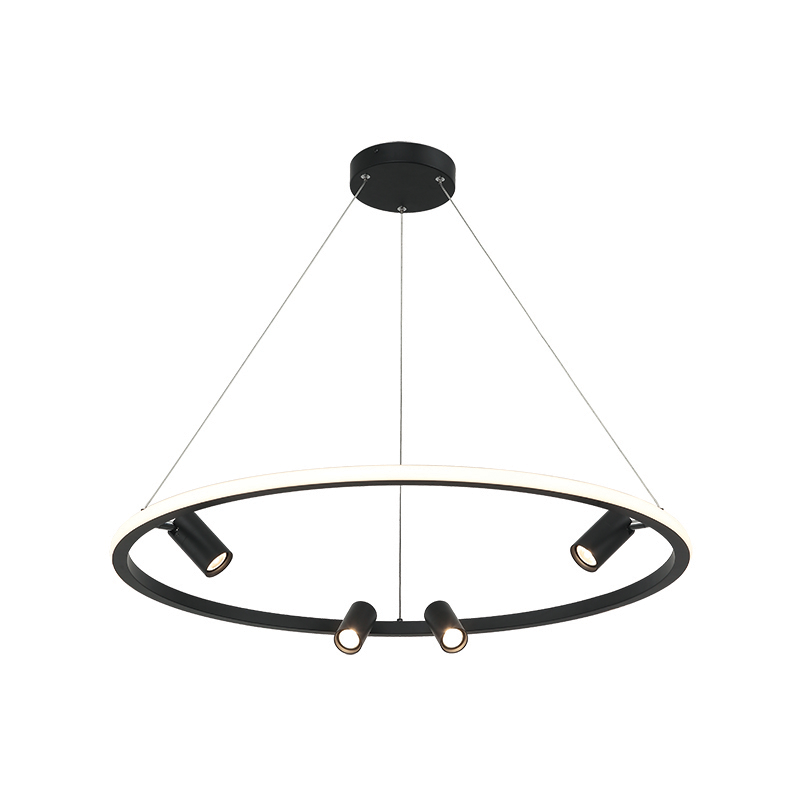 PENDANT LED LIGHT 39W+4X5W  3000K ALUMINIUM -SILICON BLACK MATT