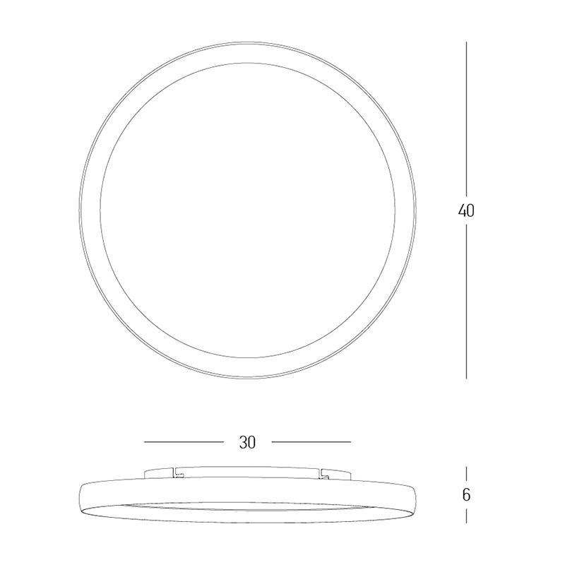 CEILING LED LIGHT 20W 2700K-3000K-4000K ALUMINIUM - MICROPRISMATIC ACRYLIC  BRUSHED GREY