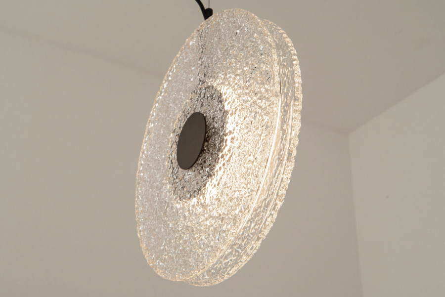 PENDANT LED LIGHT 11W 3000K METAL-GLASS, BLACK-CLEAR GLASS