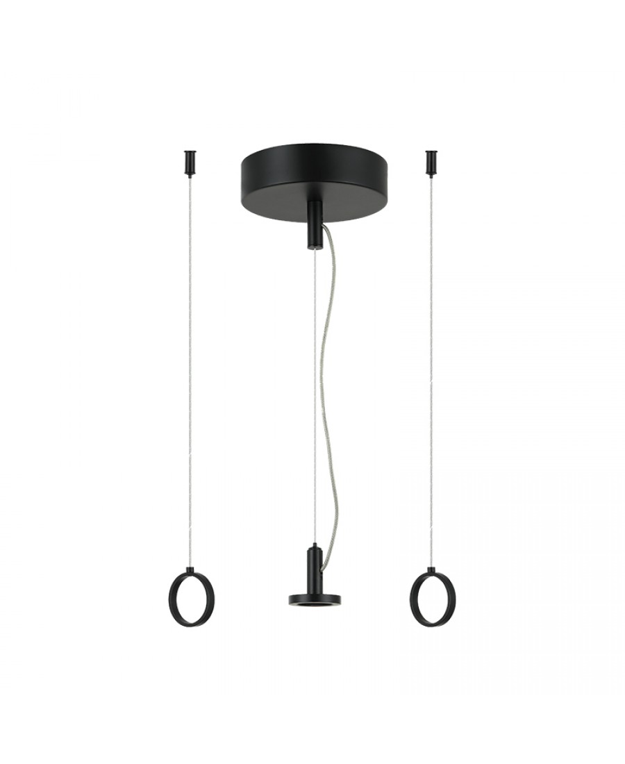 CEILING BASE WITH DRIVER FOR 15W MAX PLUG & PLAY MODULAR SYSTEM BLACK