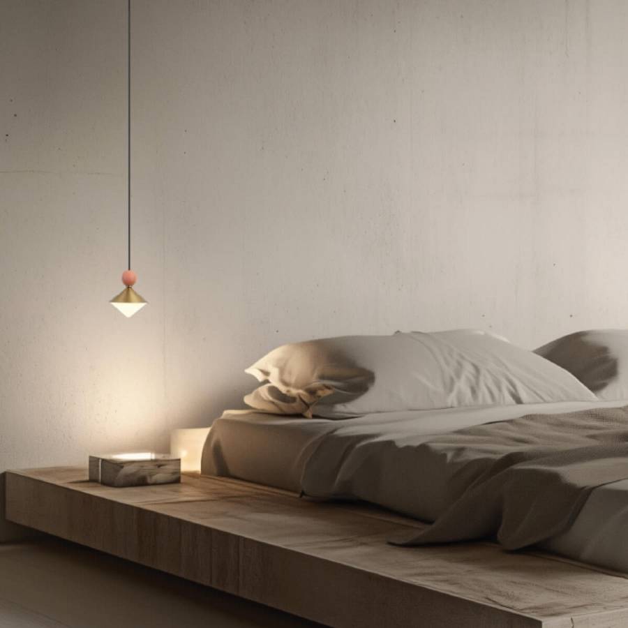 PENDANT LED LIGHT 8W 3000K CERAMIC - METAL - GLASS, BRASS