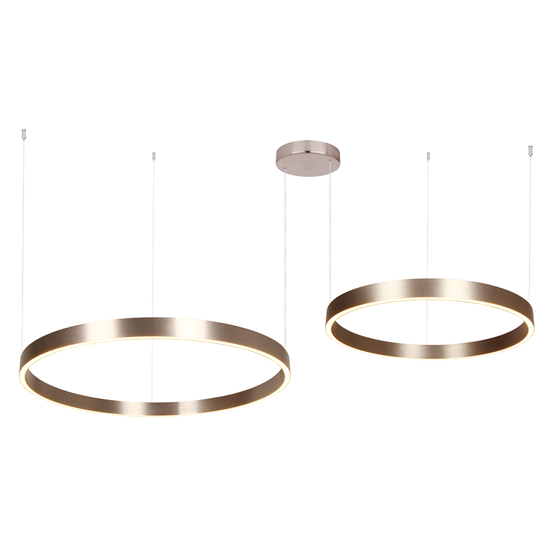 PENDANT LED LIGHT UP-DOWN 118W 3000K ELECTROPLATE BRUSHED COFFEE ALUMINIUM - ACRYLIC