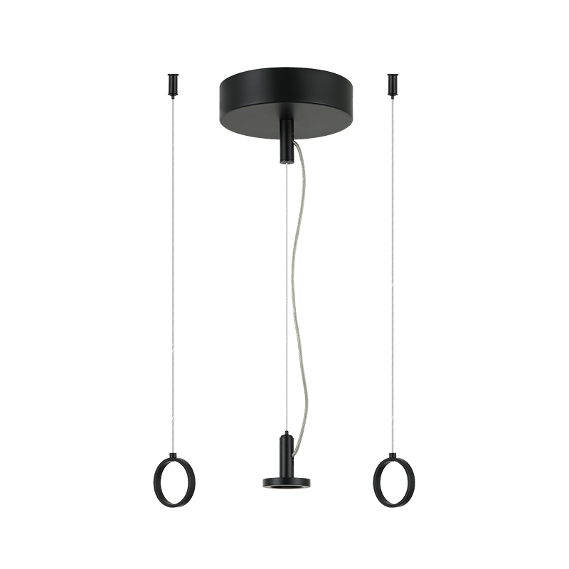 CEILING BASE WITH DRIVER FOR 20-32W PLUG & PLAY MODULAR SYSTEM BLACK