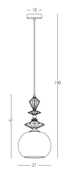 PENDANT LIGHT 1XE27 MAX 40W OPAL WHITE GLASS & CERAMICS