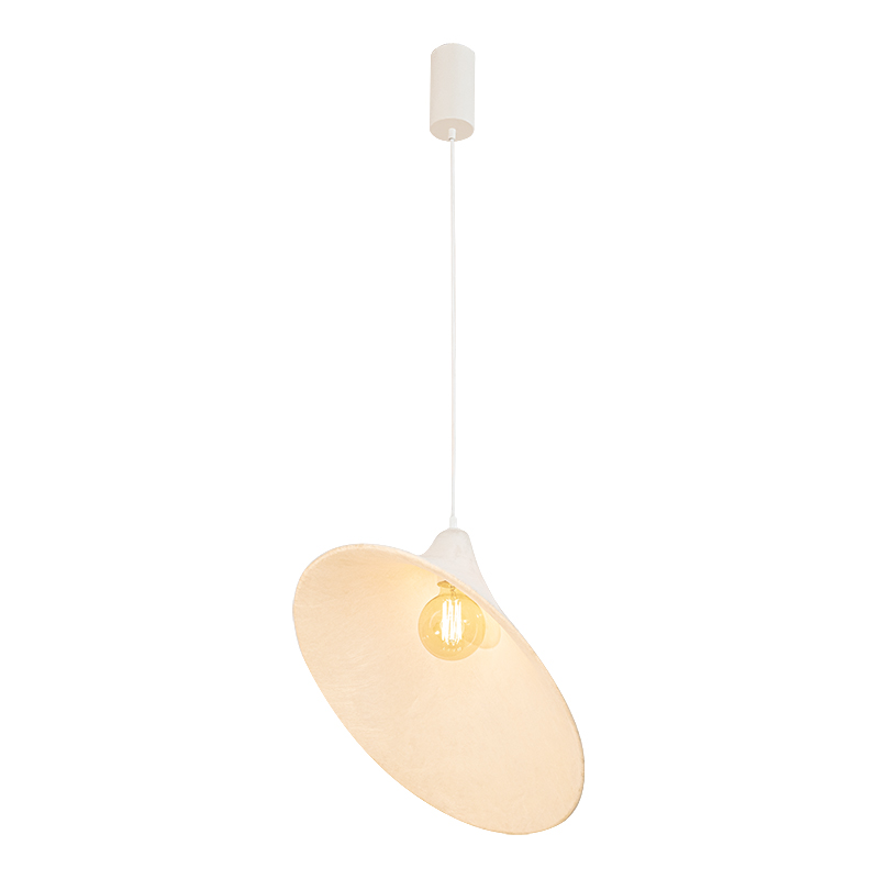 PENDANT LIGHT 1xE27 MAX 15W MULBERRY SILK - METAL WHITE